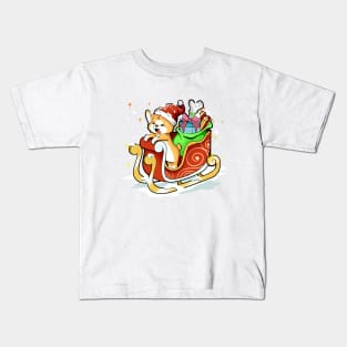 Sledge ride in the snow - Corgi Christmas Kids T-Shirt